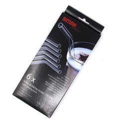 Glass Straws 23Cm Set 6Pcs