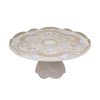 Cristal Nacar Footed Plate 30Cm
