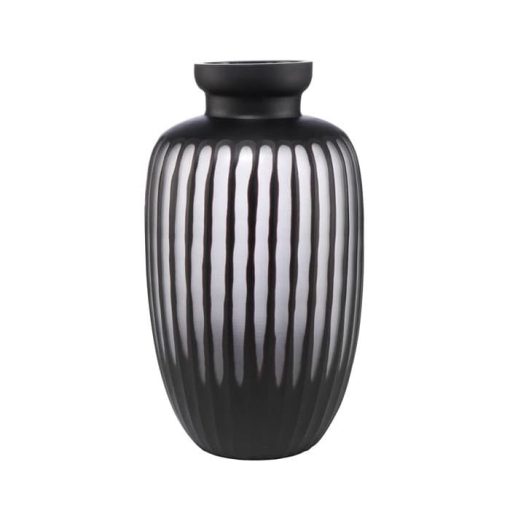 Black Carved Vase 38Cm
