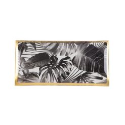 Black Leaves Dish 10X21Cm
