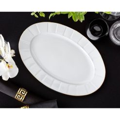Oktawa Gold Oval Dish 36Cm