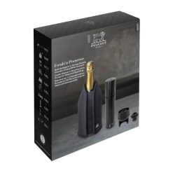 Frizz Wine & Champagne Pump & Cooling Sleeve Set 4Pcs