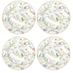 Birds Melody Dessert Plate Set 4Pcs