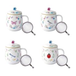 Fancy Garden Mug With Lid&Infuser 1Pc