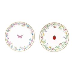 Fancy Garden Dessert Plate Set 2Pcs