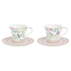 Birds Melody Espresso C&S Set 2Pcs