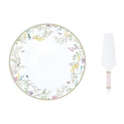Birds Melody Cake Plate 32Cm & Slicer