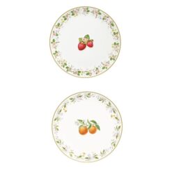 Fancy Fruit Dessert Plate Set 2Pcs