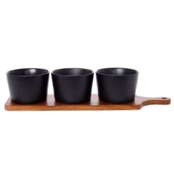 Acacia Bowl Set 3Pcs With Tray