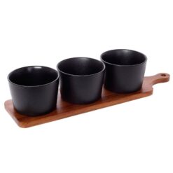 Acacia Bowl Set 3Pcs With Tray