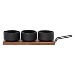Acacia Bowl Set 3Pcs With Tray